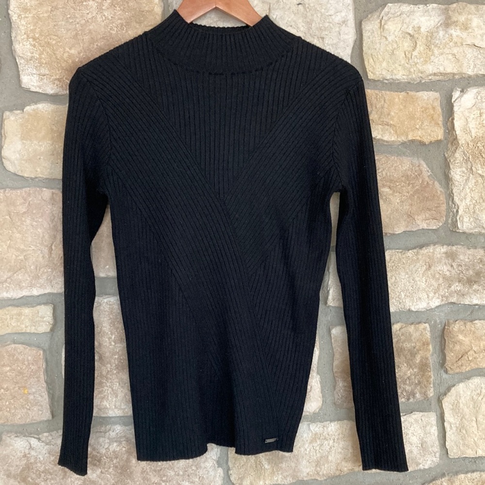 T Tahari black mock turtleneck